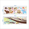 Pegatinas de pared de animales del bosque con monos y elefantes para cuarto infantil 90x30cm - 60x90cm