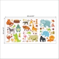 Detailed sheet layout of safari animal wall stickers with size 60x30cm for kids rooms - 30*60cm