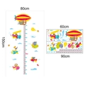 Cartoon animal pilot growth chart wall sticker for kids room background decor 80x150cm - Single Style