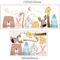 Cartoon Tier Wandsticker Set mit Bär Einhorn und Giraffe für Kinderzimmer Wanddekoration - 60X90