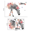 Adesivo murale zebra floreale con farfalle per decorazioni, dimensioni display 80x120cm - 60*90cm