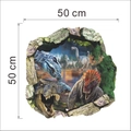 3D Dinosaurier Wandtattoo mit T-Rex Durchbruch Effekt für Kinderzimmer 50x50cm - 50*50CM