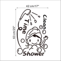 Schema delle dimensioni dell'adesivo da parete doccia bambino cartoon 42x63cm - 63*42cm