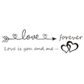 Wasserdichter Wandaufkleber mit Love Forever Schriftzug und Herz-Pfeil-Motiv für Zuhause - KS044