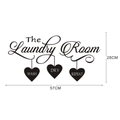 Adesivo murale lavanderia The Laundry Room con cuori lavare asciugare ripetere - 57*28cm