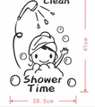 Dettaglio adesivo murale Shower Time con ragazza nella vasca e dimensioni di 41x28,5 cm - 41*28.5CM