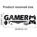 Dimensions of gamer wall sticker with game controller icons measuring 58cm by 20cm - 20*58cm