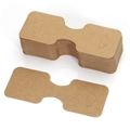 Close-up of brown kraft paper foldable jewelry display cards with pre-punched hanging holes - 50 Sheets/Pack / 9x3.5cm / Kraft Paper Color