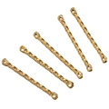 Five pieces of golden twisted stainless steel connector rods with double holes for jewelry - Small / Gold