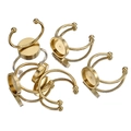 Adjustable golden stainless steel ring base with circular flat tray for DIY jewelry - Inner 4mm / Gold