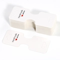 Detail of white H-shaped foldable jewelry display cards with Handmade with love print - 50 Sheets/Pack / 9x3.5cm / White Handmade
