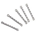 Five pieces of silver twisted stainless steel connection rods for jewelry DIY accessories - Small / Steel