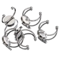 Set of 5 silver stainless steel DIY ring bases with blank round bezel for jewelry making - Inner 4mm / Steel