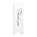 White swallowtail gift tags with Thank You print and top punch hole for bakery packaging - 7x2cm / White Thank You