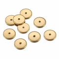 Flat 18K gold plated stainless steel spacer beads in a set of nine for DIY jewelry making - 5mm / Gold