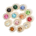 Colorful sunflower rhinestone buttons for DIY hair accessories and sewing crafts decoration - Multicolor