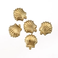 Lot de 5 pendentifs coquillages en acier inoxydable doré 18k pour création de bijoux - 11*14mm / Acier
