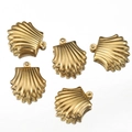 Cinq pièces de pendentifs coquilles festonnées en or 18 carats pour bijoux DIY - 16*19mm / Acier