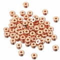 Cuentas espaciadoras de oro rosa bañadas en oro 14K para pulseras y joyería DIY - 3mm / Rosa oro