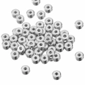 Cuentas espaciadoras de metal plateado pulido para joyería DIY y pulseras - 3mm / Blanco K/Plata