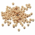 Cuentas espaciadoras redondas y planas de oro de 14k para creación de joyas y pulseras - 3mm / Chapado en oro 18K