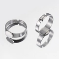 Adjustable stainless steel flat base ring blanks for DIY jewelry making in silver finish - Diameter 8mm / Steel
