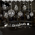 Adesivi natalizi bianchi con renne e fiocchi per vetrine festive di negozi - 50x70cm