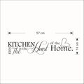 Adesivo murale decorativo Kitchen is the Heart of the Home con dettagli delle dimensioni - 14*57CM