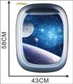 3D space galaxy airplane window wall decal, starry sky decor, 58CM x 43CM size view - Galaxy Stars Style (KS6614-1)