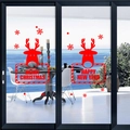 Pegatinas navideñas rojas con renos y copos para decoración festiva de cristales - 59*74CM / Rojo