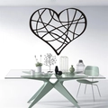 Adesivo murale cuore geometrico nero moderno per decorazione parete minimalista - Nero