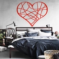 Adesivo murale cuore geometrico rosso creativo per decorazioni moderne per camere - Rosso