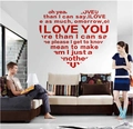Adesivo murale creativo a forma di cuore rosso con scritte I Love You per decorazioni - 55*45cm / Rosso