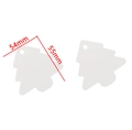 White Christmas tree shaped DIY craft tags, blank hanging labels 54mm x 55mm size - White
