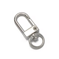 Close-up of polished silver swivel lobster clasp for DIY jewelry and bag hardware - 5 Pieces / Square-White K