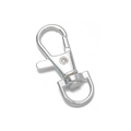 Detailed close-up of rotating 360-degree D-ring on a polished silver lobster clasp hook - Round - Silver
