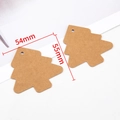 Brown kraft paper Christmas tree shaped gift tags with pre-punched holes, 54x55mm size - Kraft Paper