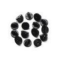 Set di chiusure a farfalla in gomma nera per spille e distintivi su fondo bianco - 50 Paia/Confezione / Perno a Testa Piatta Argento 10mm / Nero