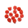 Set di 14 chiusure per spillette in gomma rossa per pin e distintivi fai-da-te - 50 Paia/Confezione / Perno a Testa Piatta Argento 10mm / Rosso