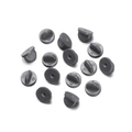 Set di chiusure grigie in gomma per spille e distintivi, kit di frizioni tonde in plastica - 50 Paia/Confezione / Perno a Testa Piatta Argento 10mm / Grigio