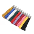 Set of 10 colorful 6cm tassels with vintage silver caps for DIY jewelry making - Multicolor