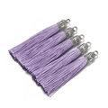 Five light purple tassels with vintage silver caps for handmade jewelry DIY crafts - Light Purple