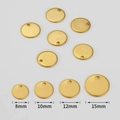 Golden brushed stainless steel circular pendants in 8mm to 15mm sizes for DIY jewelry - Extra Large / Gold