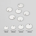 Polished stainless steel round tags in 8mm to 15mm sizes with pre-drilled holes - Extra Large / Steel