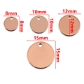 Polished rose gold stainless steel round charms in 8mm 10mm 12mm and 15mm sizes - Extra Large / Rose Gold