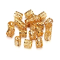 Hollow gold metal hair beads for braids with intricate patterns and adjustable design - Gold