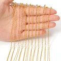 Close-up of gold-plated necklaces with lobster clasps for DIY jewelry making and crafts - 40cm (12 Pieces/Pack) / Gold Wave Style