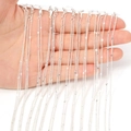 Close-up of silver metal twist chains for DIY jewelry making held by hand on white background - 40cm (12 Pieces/Pack) / Silver Glitter Style
