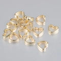 Golden heart shaped CCB spacer beads for DIY jewelry making necklace components - 12x11mm / Gold