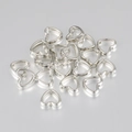 Bright silver heart-shaped hollow metal spacer beads for DIY jewelry making - 12x11mm / Silver